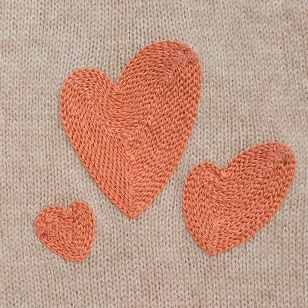 100% Cashmere Embroidered Heart Scarf Aviva Stanoff - Picture 3 of 9